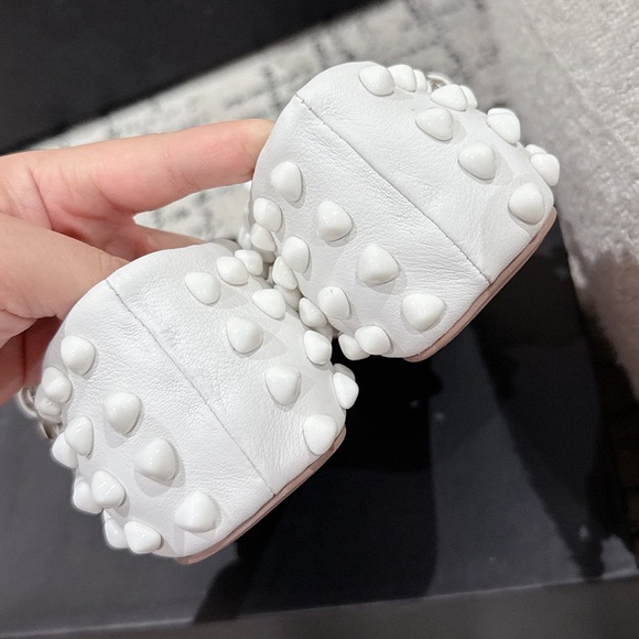 Alaia "Le Cœur" Collection White Heart-Shaped Studded Mary Jane Shoes - Picture 8 of 9